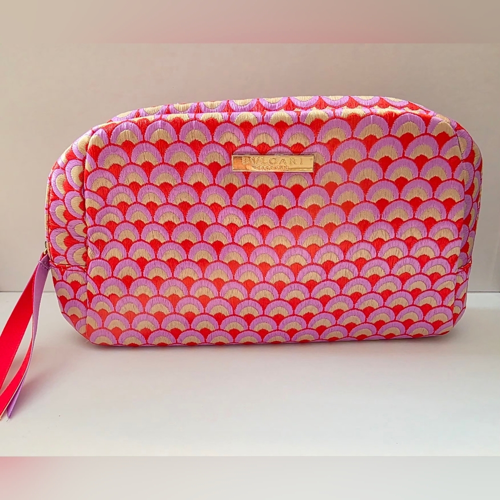 Bvlgari Pink and Gold Patterned Pouch